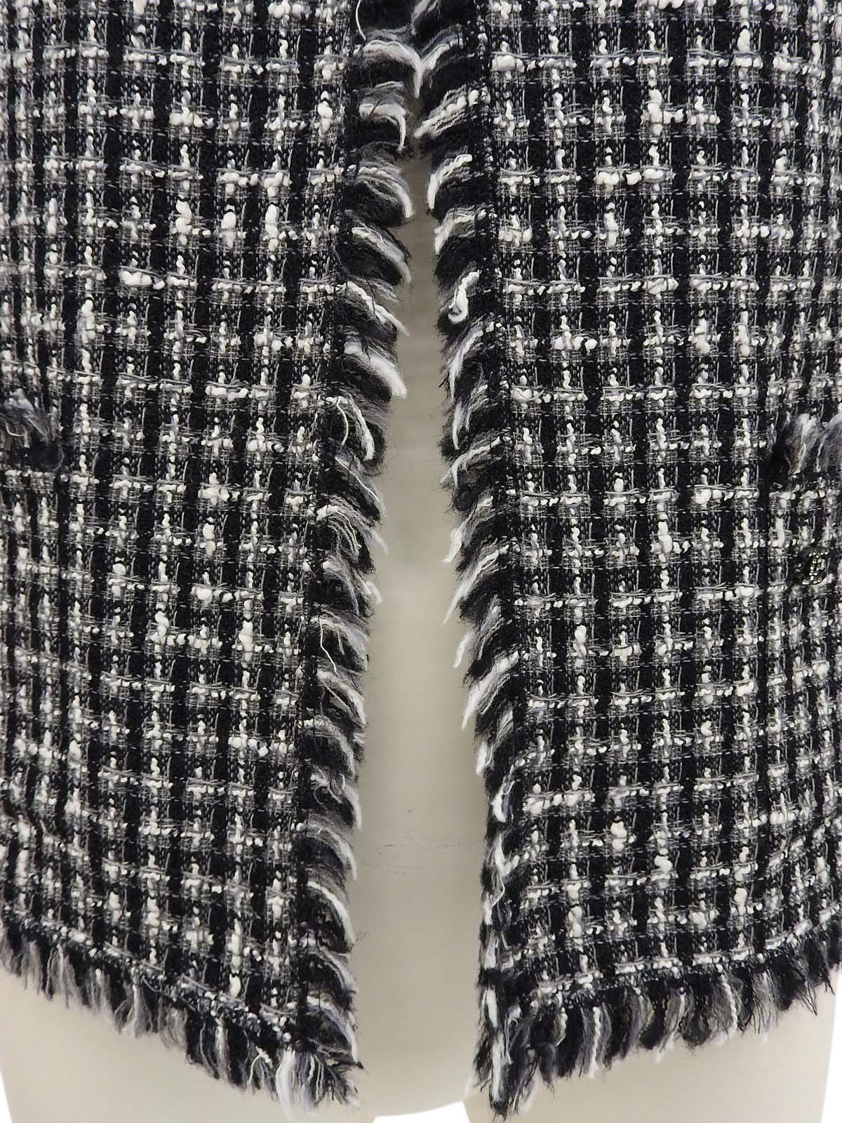 2004年製 ツイードラインストーンCCマークジャケット ブラック/ホワイト