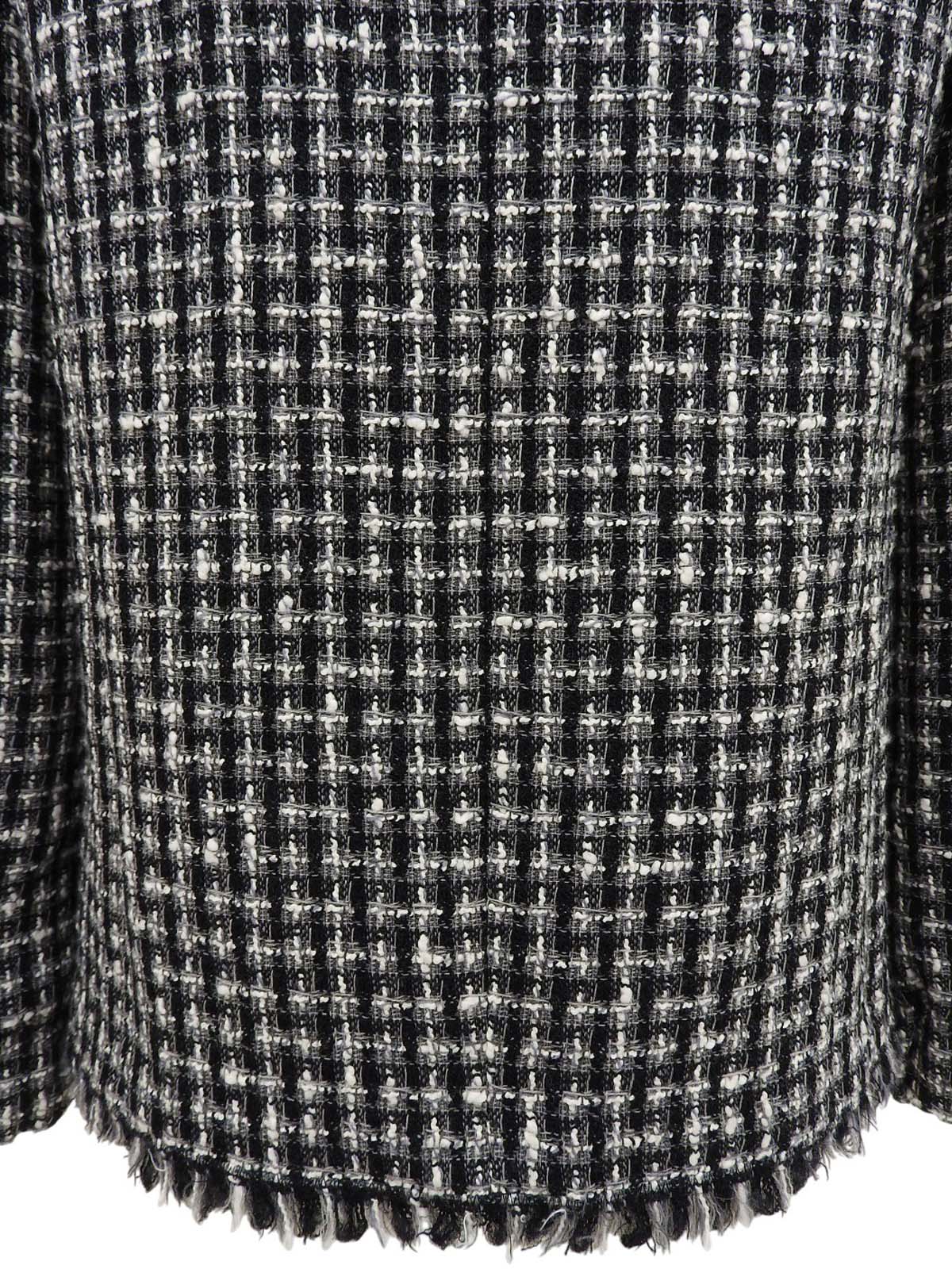 2004 Tweed Rhinestone CC Mark Jacket in Black/White