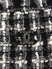 2004年製 ツイードラインストーンCCマークジャケット ブラック/ホワイト