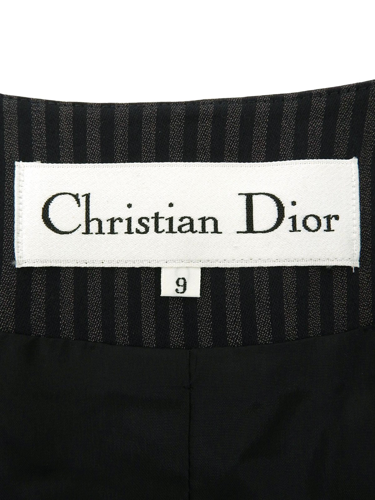 ストライプパターンノーカラージャケット グレー/ネイビー