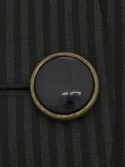 Striped pattern collarless jacket in gray/navy