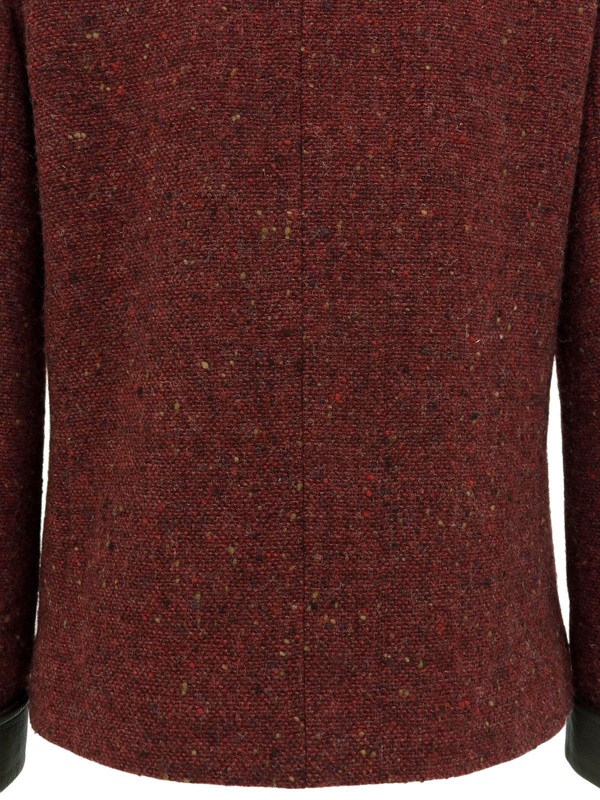 ツイードレザーコンビジャケット ボルドー/ブラウン