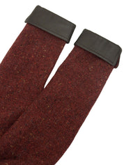 ツイードレザーコンビジャケット ボルドー/ブラウン