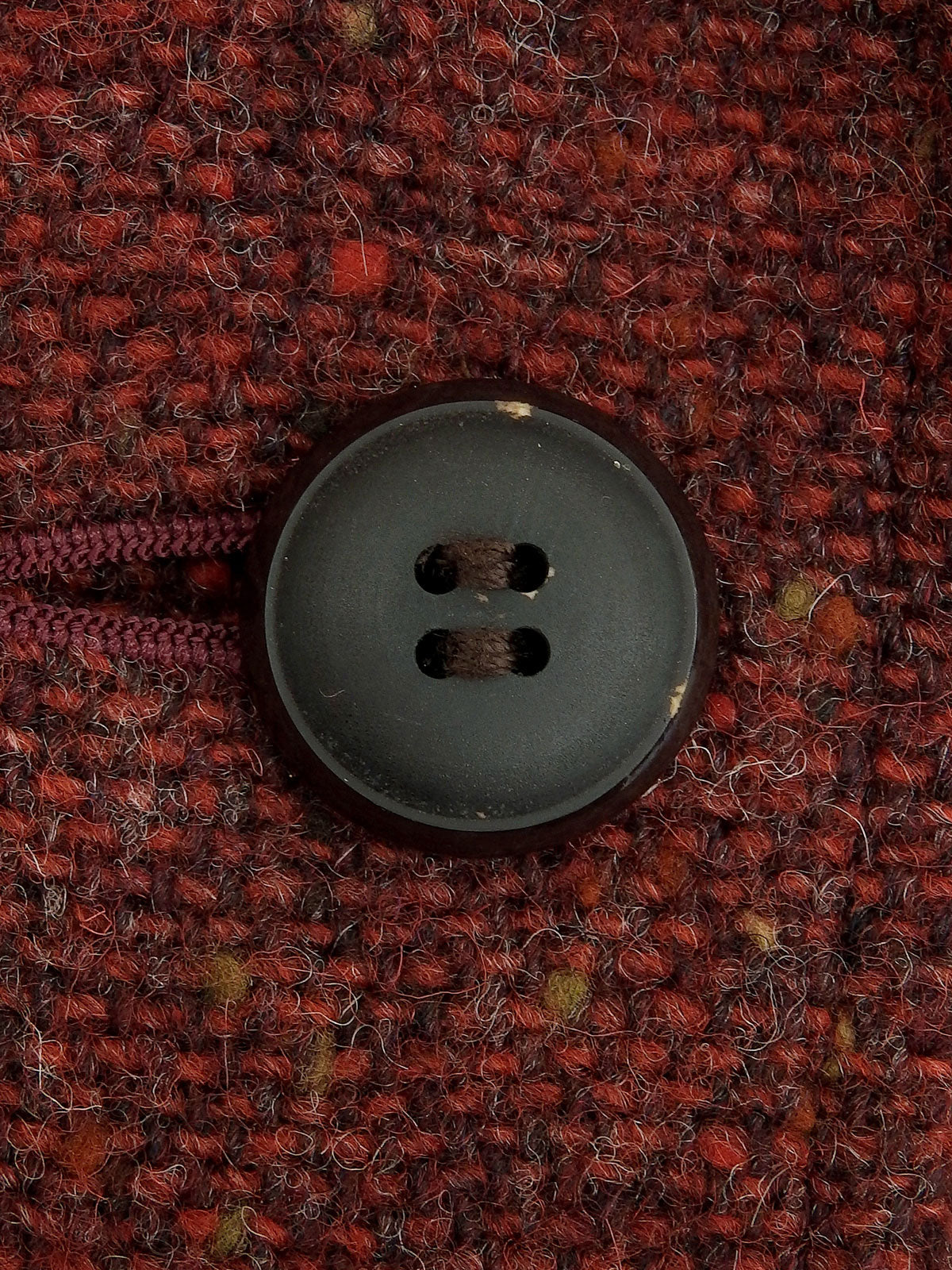 ツイードレザーコンビジャケット ボルドー/ブラウン