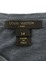 スパンコールモノグラムパターンハーフスリーブトップス　グレー