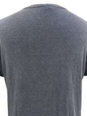 スパンコールモノグラムパターンハーフスリーブトップス　グレー