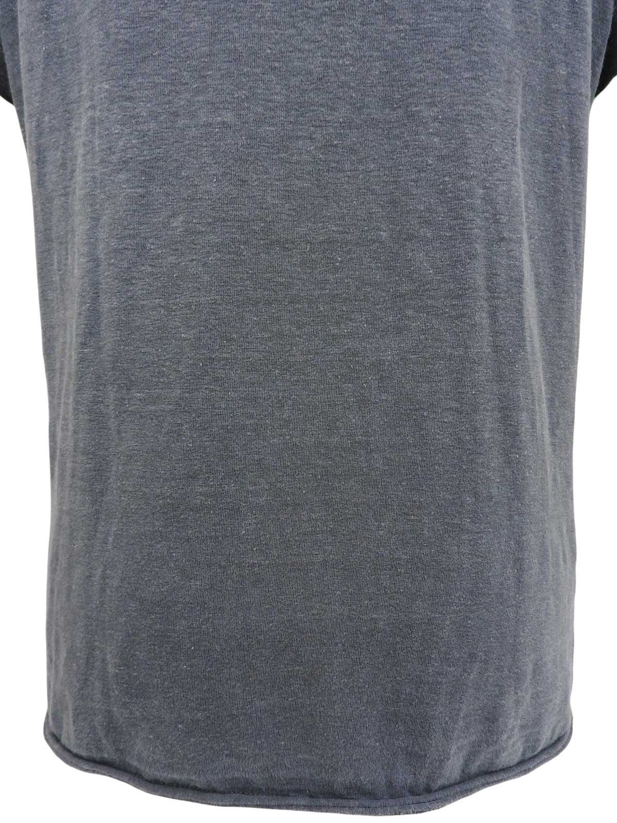 スパンコールモノグラムパターンハーフスリーブトップス　グレー