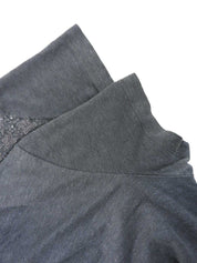 スパンコールモノグラムパターンハーフスリーブトップス　グレー