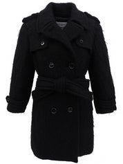 モヘアダブルブレストコート ブラック