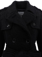 モヘアダブルブレストコート ブラック