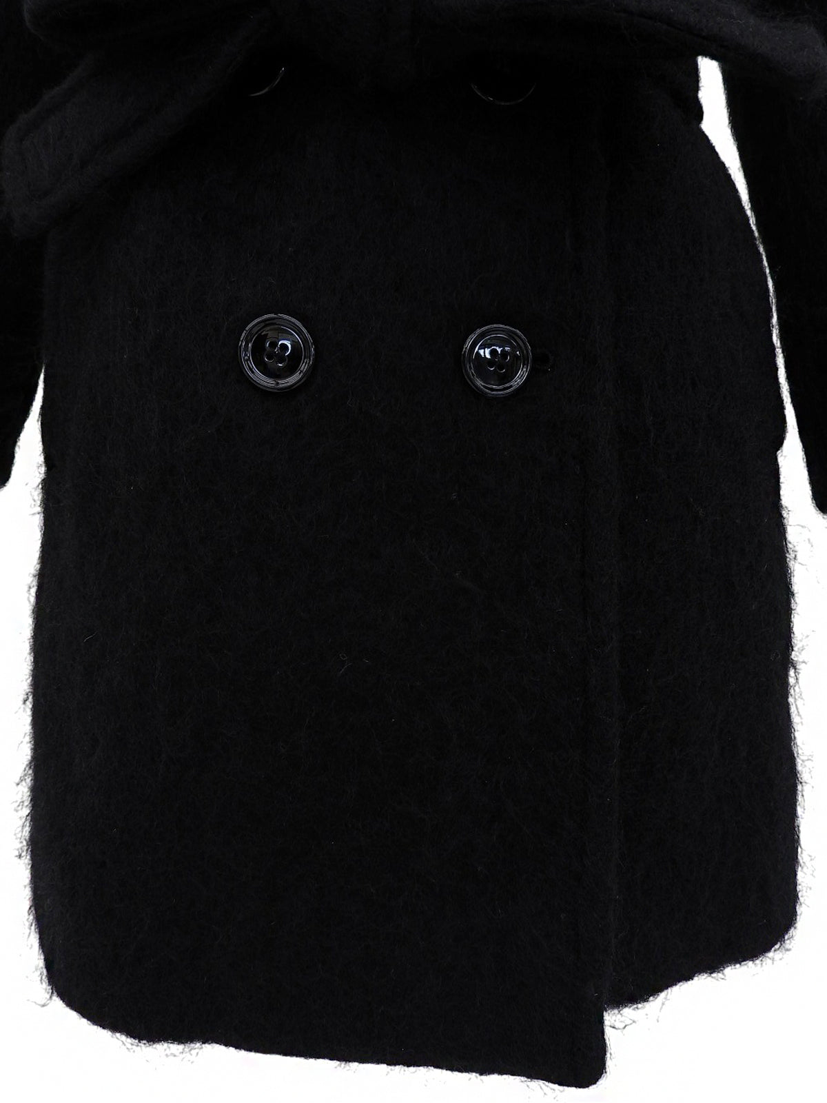 モヘアダブルブレストコート ブラック