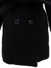 モヘアダブルブレストコート ブラック