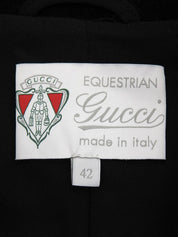 Wool Sherry Line Logo Button Jacket in Black