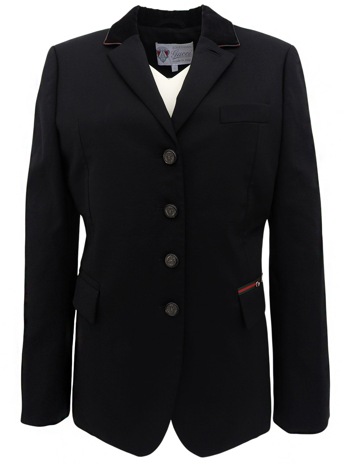 ウールシェリーラインロゴボタンジャケット ブラック