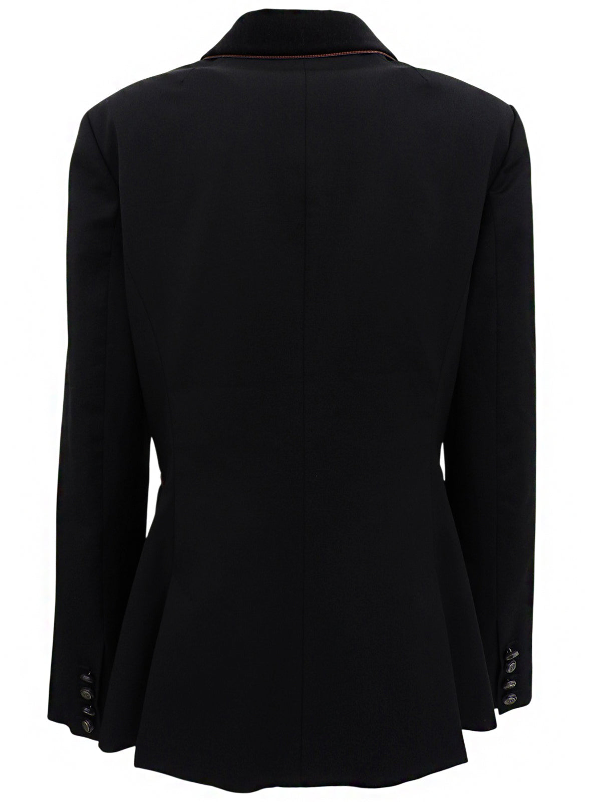 Wool Sherry Line Logo Button Jacket in Black