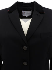 Wool Sherry Line Logo Button Jacket in Black
