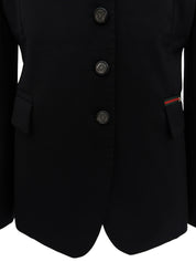 Wool Sherry Line Logo Button Jacket in Black