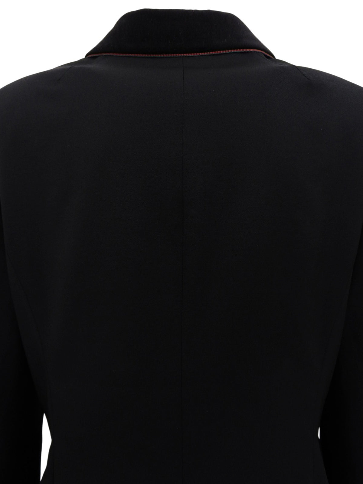 ウールシェリーラインロゴボタンジャケット ブラック