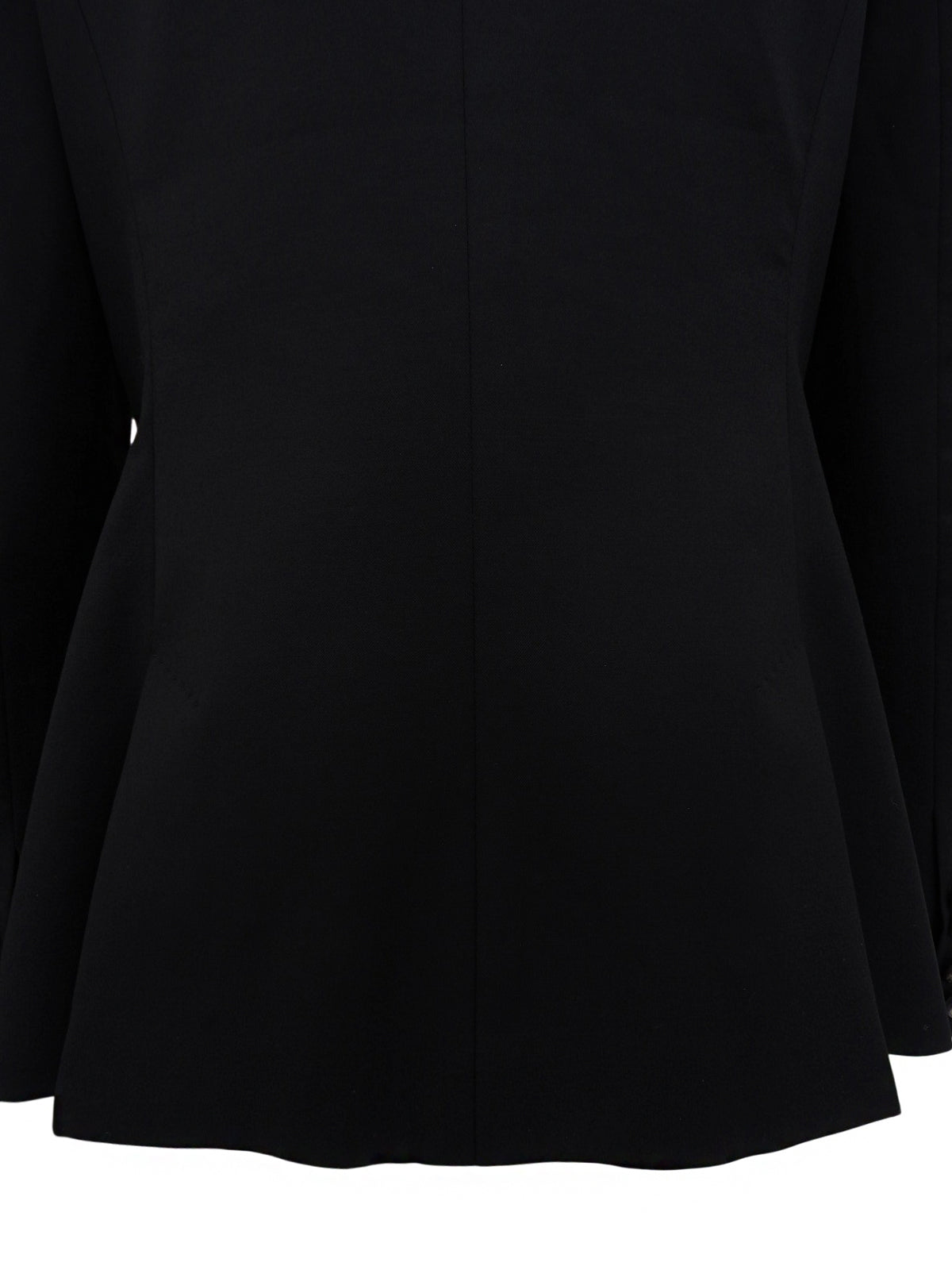 Wool Sherry Line Logo Button Jacket in Black