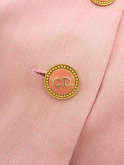 ロゴボタンノーカラーセットアップ ピンク