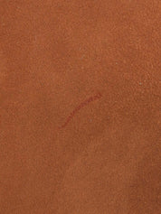 スエードロゴボタンファーカラーコート ブラウン