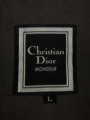 ロゴボタンファーカラーコート ブラウン