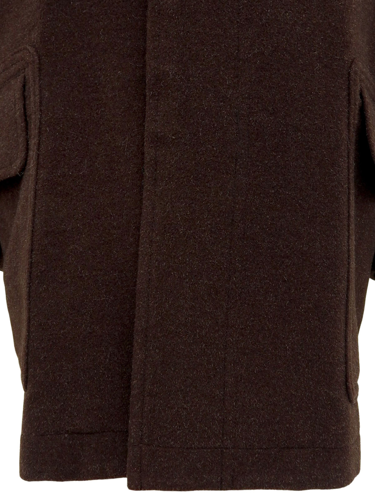 ロゴボタンファーカラーコート ブラウン