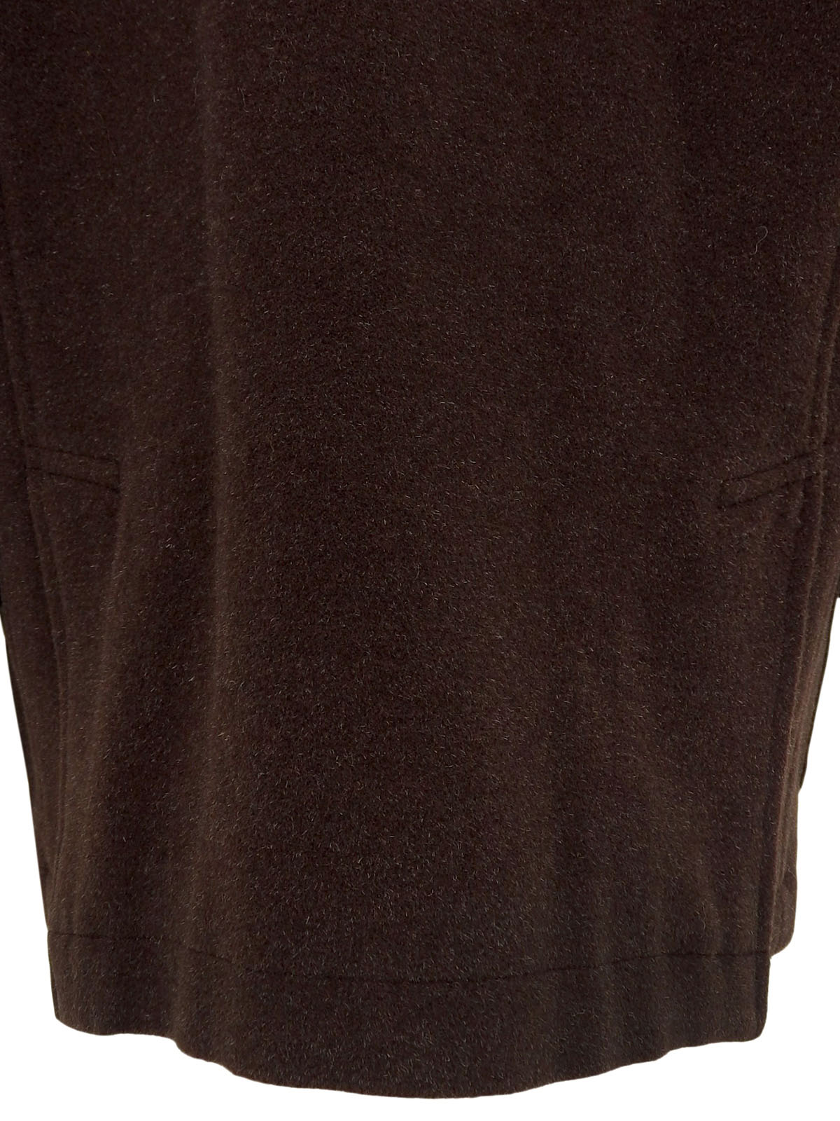 ロゴボタンファーカラーコート ブラウン