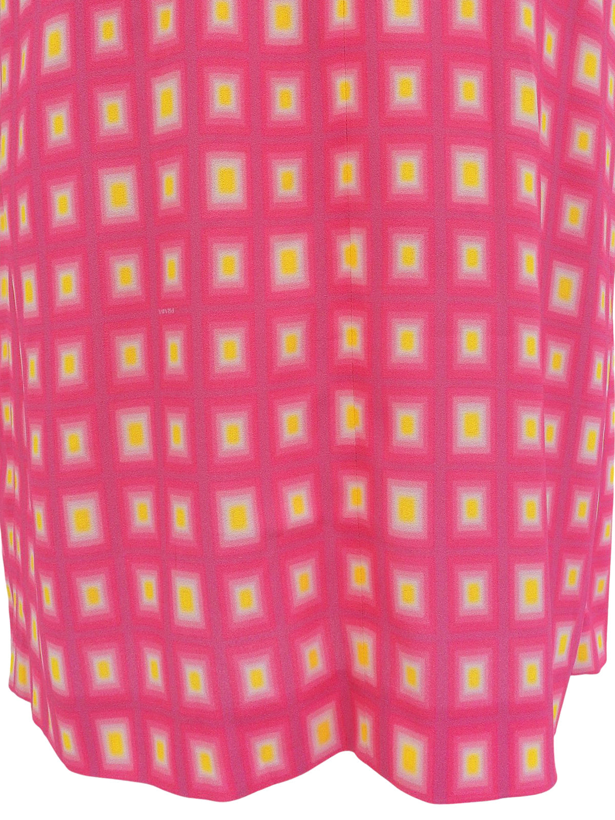 スクエアパターンノースリーブワンピース ピンク/イエロー