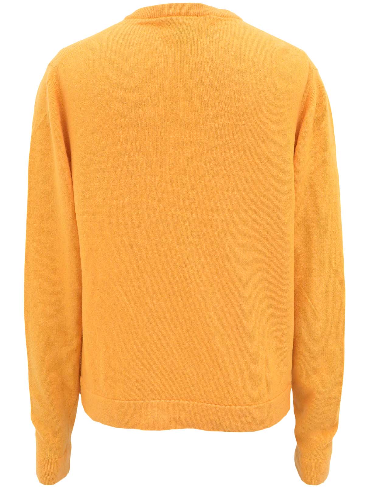 Cashmere Sellier Button Cardigan Orange