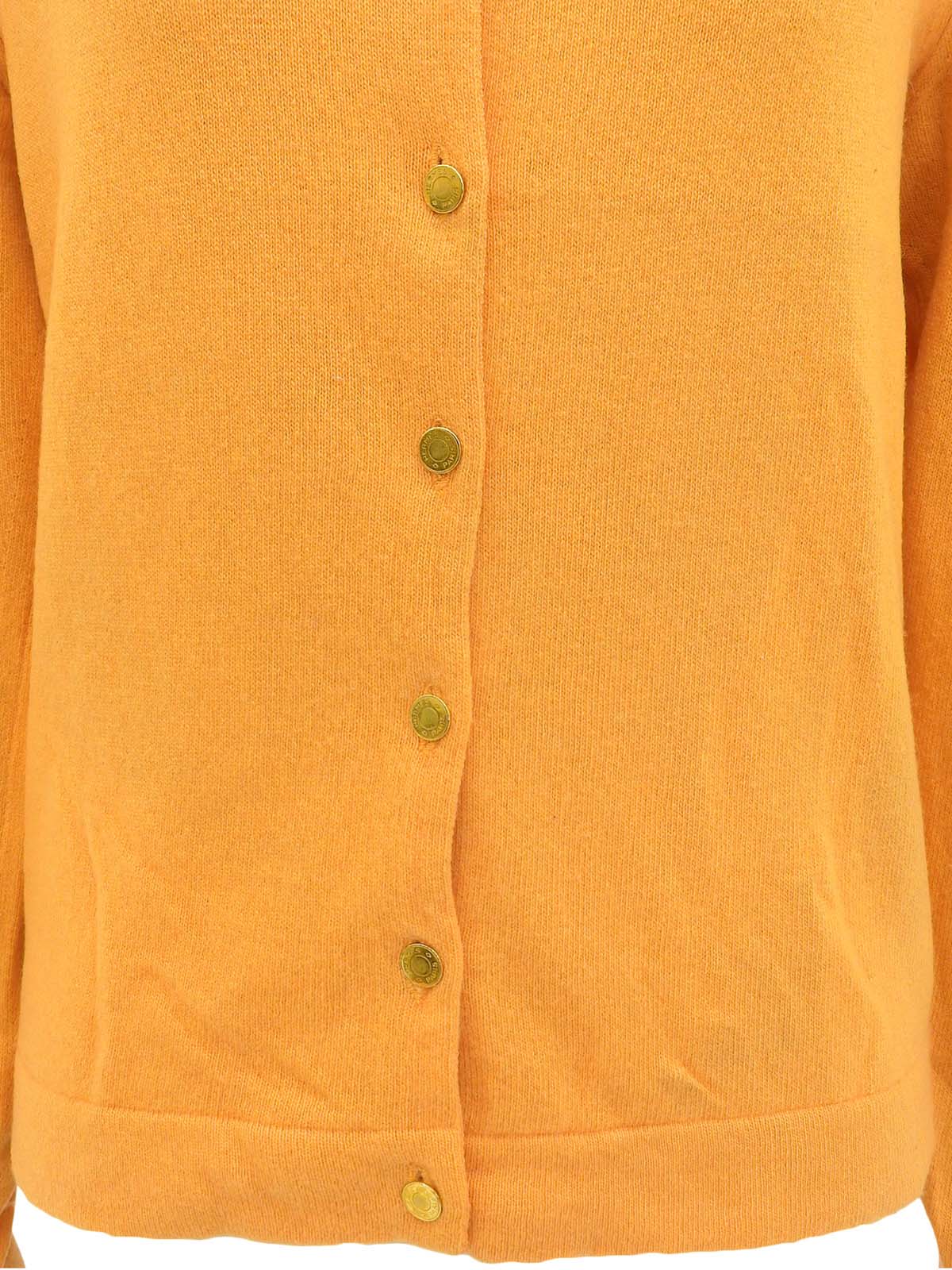 Cashmere Serie Button Cardigan in Orange