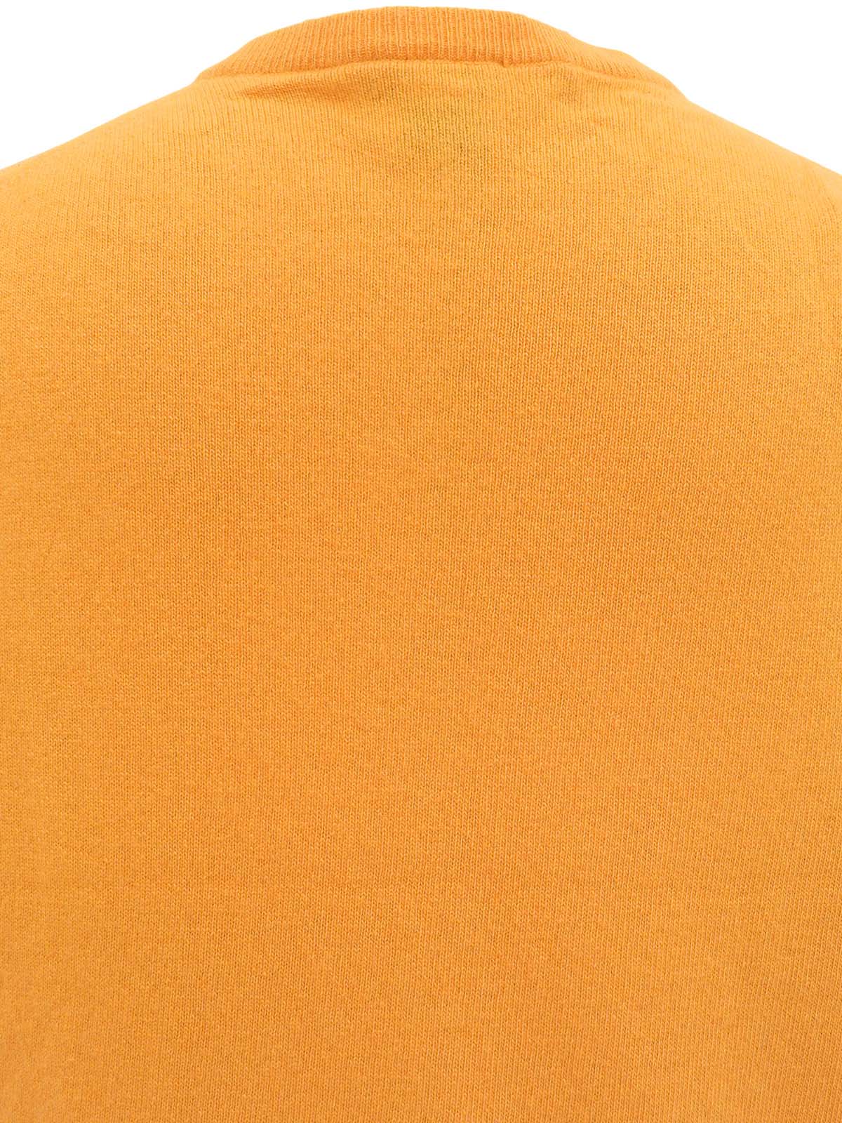 Cashmere Sellier Button Cardigan Orange