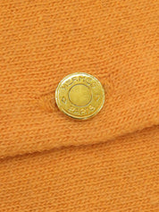 Cashmere Sellier Button Cardigan Orange