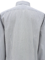 ストライプパターンロゴボタンシャツ ホワイト/ブルー