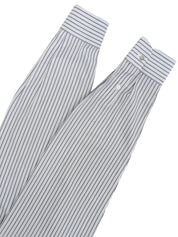 ストライプパターンロゴボタンシャツ ホワイト/ブルー