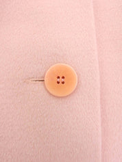 Wool Cashmere Logo Button Long Collarless Coat Pink