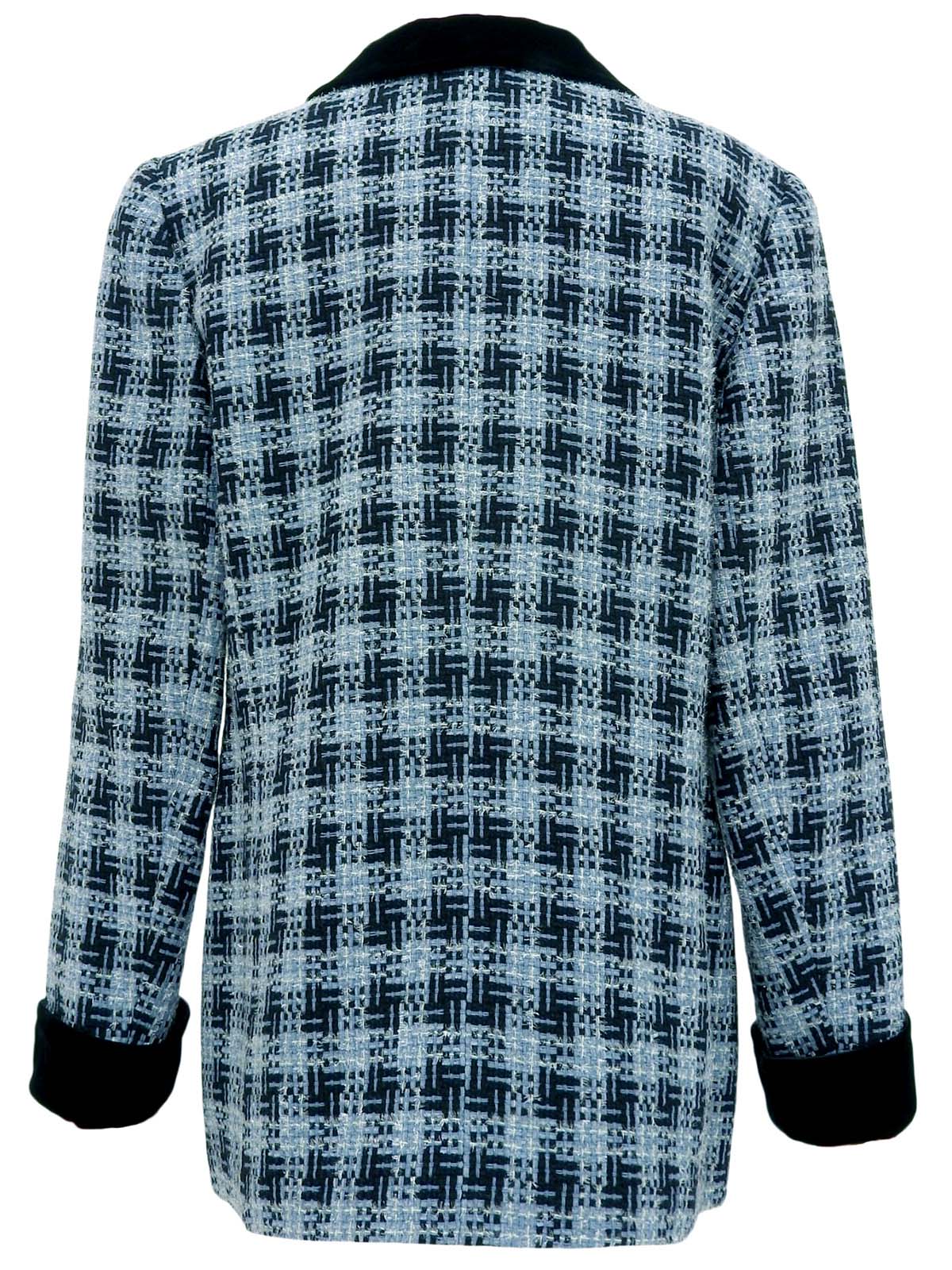 ツイードロゴボタンジャケット ライトブルー/ブラック