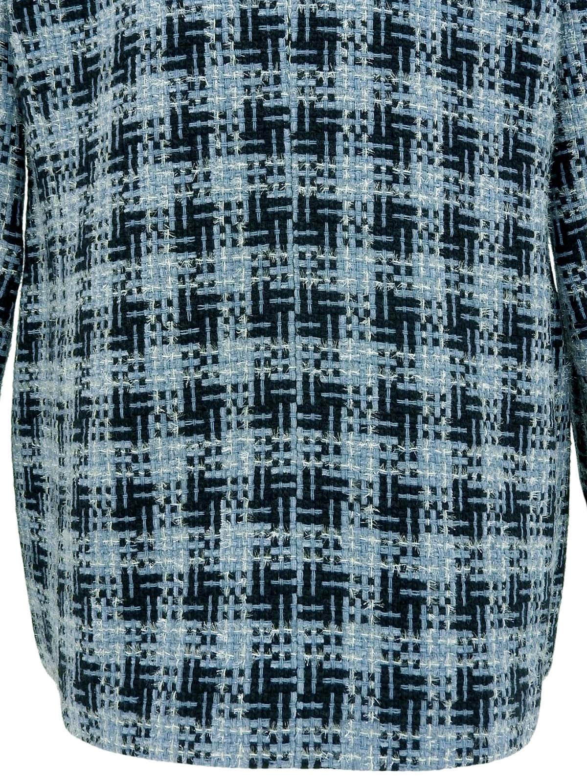 ツイードロゴボタンジャケット ライトブルー/ブラック