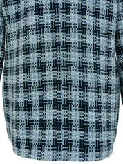 ツイードロゴボタンジャケット ライトブルー/ブラック