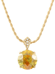 18K Gold Sphalerite Diamond Necklace