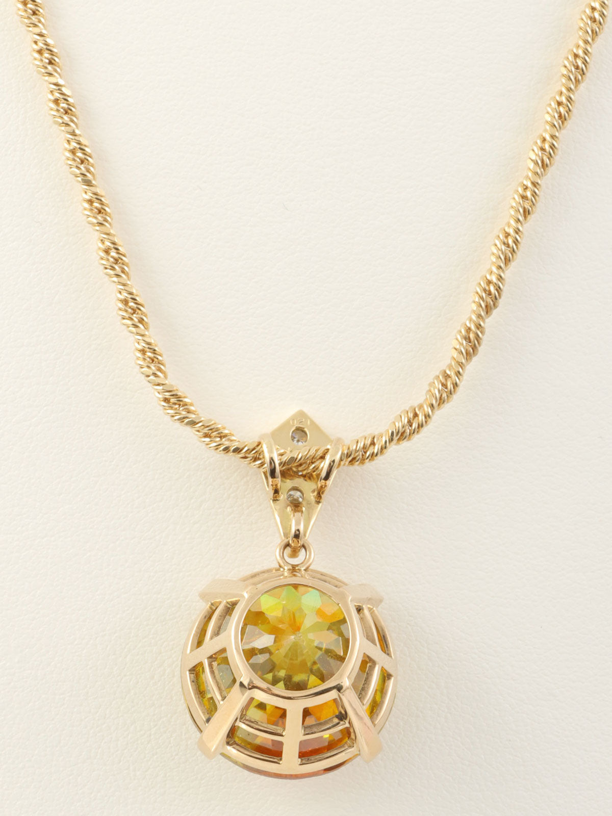 18K Gold Sphalerite Diamond Necklace
