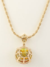 18K Gold Sphalerite Diamond Necklace