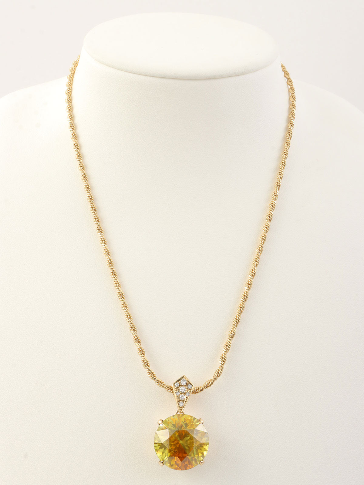18K Gold Sphalerite Diamond Necklace