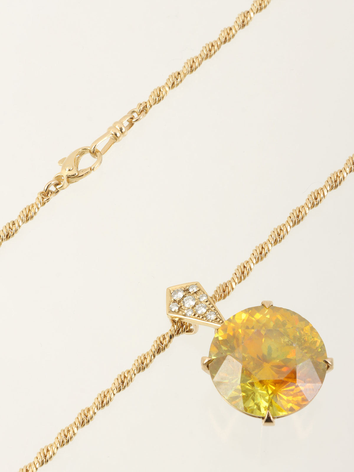 18K Gold Sphalerite Diamond Necklace