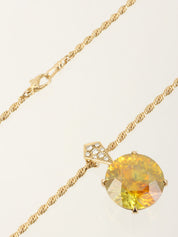 18K Gold Sphalerite Diamond Necklace