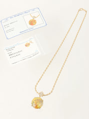 18K Gold Sphalerite Diamond Necklace