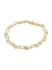 18K金/蓝色托帕石钻石设计手链