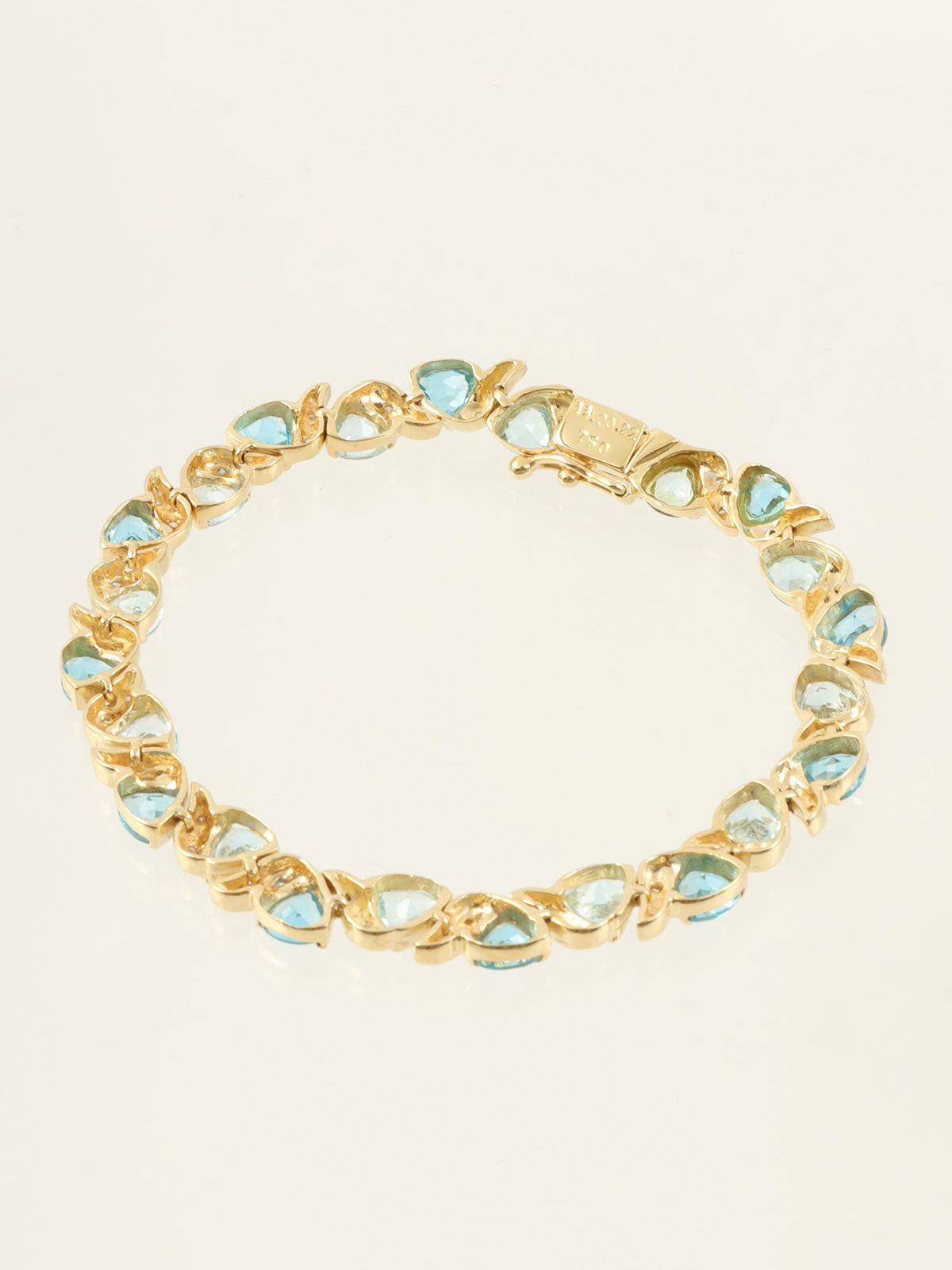 18K金/蓝色托帕石钻石设计手链