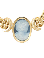 ウノアエレ18Kダイヤモンドカメオチェーンネックレス ゴールド