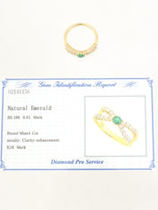 18Kエメラルドダイヤモンドデザインリング ゴールド/グリーン #12